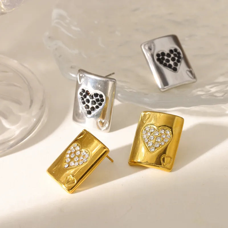 18K Gold Plated 304 Stainless Steel Vacuum Electroplating (In Furnace) Five-Pointed Star Cherry Simple Style Earrings For Women