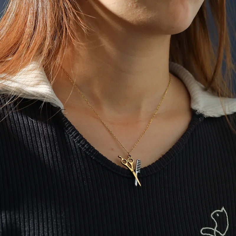304 Stainless Steel Gold Plated Vacuum Electroplating (In Furnace) Metal Color-Contrasting Women's Lobster Clasp Cable Chain/Cross Chain/O Chain Necklace