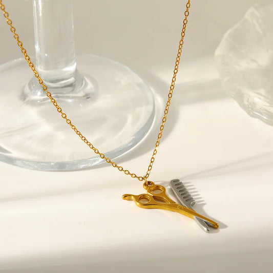 304 Stainless Steel Gold Plated Vacuum Electroplating (In Furnace) Metal Color-Contrasting Women's Lobster Clasp Cable Chain/Cross Chain/O Chain Necklace