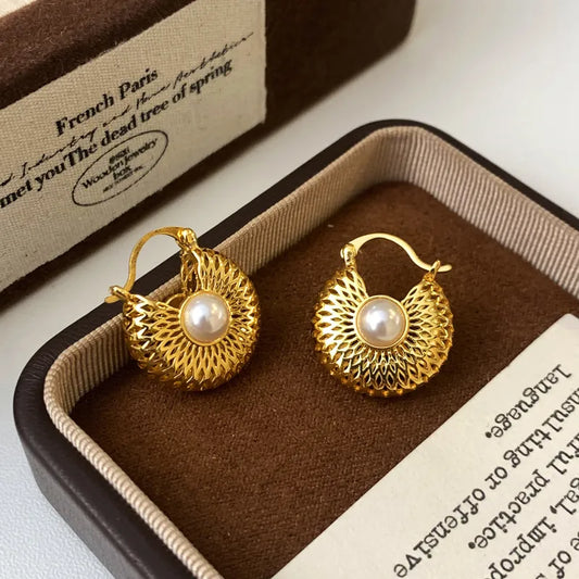 Hollow Tiger Eye Stone Earrings Fashion Jewelry Accessories