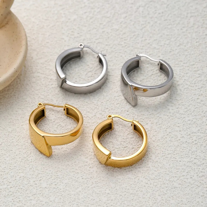 Stainless Steel Geometric Earrings Gold Women's Simple Jewelry Accessories Square Rose Gold