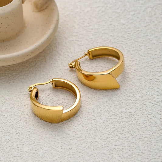 Stainless Steel Geometric Earrings Gold Women's Simple Jewelry Accessories Square Rose Gold