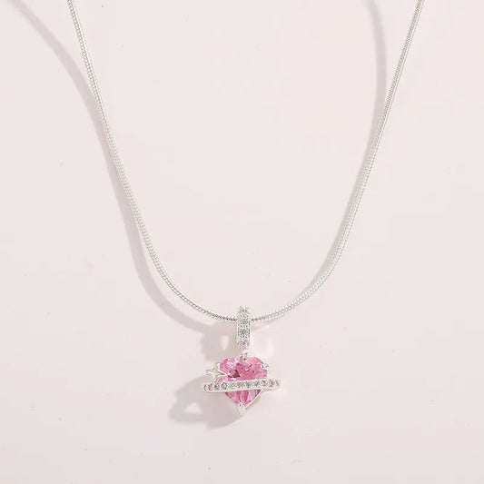 Sweetheart Necklace Valentine's Day Accessories Women's Design Collarbone Chain Pendant Jewelry Rose Gold