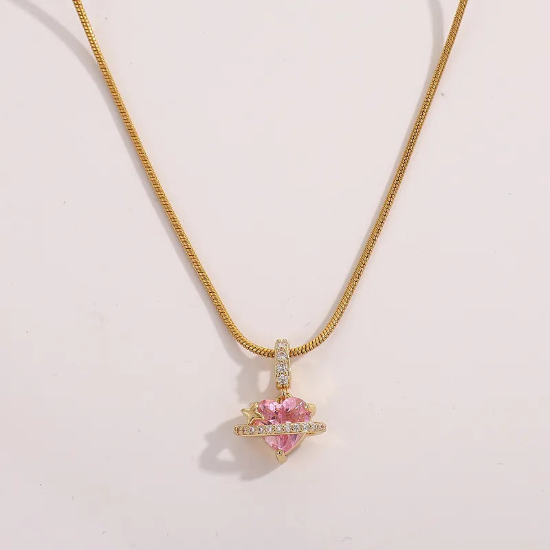 Sweetheart Necklace Valentine's Day Accessories Women's Design Collarbone Chain Pendant Jewelry Rose Gold