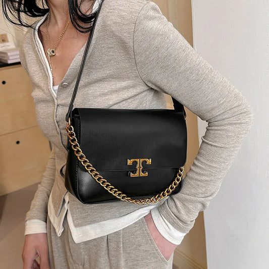 Women's Small PU Solid Color Streetwear Sewing Thread Square Flip Cover Square Bag